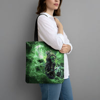 Norse Viking Warrior with Axe Tote Bag Celtic Knot Nordic Fantasy Lightning Art