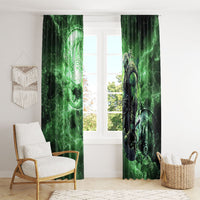 Norse Viking Warrior with Axe Window Curtain Celtic Knot Nordic Fantasy Lightning Art