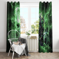 Norse Viking Warrior with Axe Window Curtain Celtic Knot Nordic Fantasy Lightning Art
