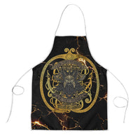 Viking Warrior Guardian Quote Apron Runic Circle Odin Ravens Mythology Dark Gold