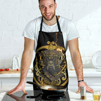 Viking Warrior Guardian Quote Apron Runic Circle Odin Ravens Mythology Dark Gold