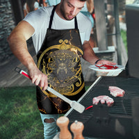 Viking Warrior Guardian Quote Apron Runic Circle Odin Ravens Mythology Dark Gold