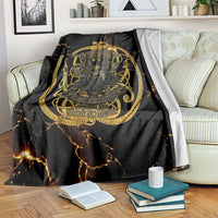 Viking Warrior Guardian Quote Blanket Runic Circle Odin Ravens Mythology Dark Gold