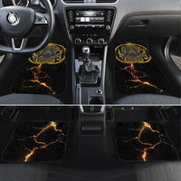 Viking Warrior Guardian Quote Car Mats Runic Circle Odin Ravens Mythology Dark Gold