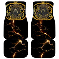 Viking Warrior Guardian Quote Car Mats Runic Circle Odin Ravens Mythology Dark Gold
