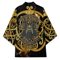 Viking Warrior Guardian Quote Kimono Runic Circle Odin Ravens Mythology Dark Gold