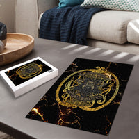 Viking Warrior Guardian Quote Puzzle Runic Circle Odin Ravens Mythology Dark Gold