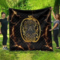 Viking Warrior Guardian Quote Quilt Runic Circle Odin Ravens Mythology Dark Gold