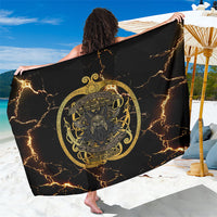 Viking Warrior Guardian Quote Sarong Runic Circle Odin Ravens Mythology Dark Gold