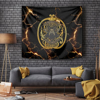 Viking Warrior Guardian Quote Tapestry Runic Circle Odin Ravens Mythology Dark Gold