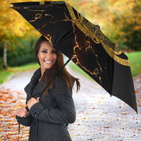 Viking Warrior Guardian Quote Umbrella Runic Circle Odin Ravens Mythology Dark Gold
