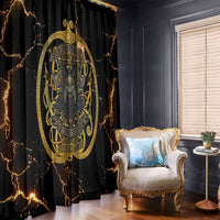 Viking Warrior Guardian Quote Window Curtain Runic Circle Odin Ravens Mythology Dark Gold