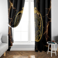 Viking Warrior Guardian Quote Window Curtain Runic Circle Odin Ravens Mythology Dark Gold