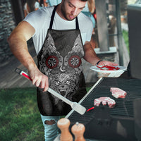 Fenrir Wolf and Vegvisir Viking Apron Nordic Celtic Knotwork Black and Red Tribal Art