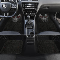 Fenrir Wolf and Vegvisir Viking Car Mats Nordic Celtic Knotwork Black and Red Tribal Art