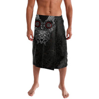Fenrir Wolf and Vegvisir Viking Lavalava Nordic Celtic Knotwork Black and Red Tribal Art
