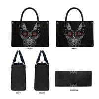 Fenrir Wolf and Vegvisir Viking Leather Bag Nordic Celtic Knotwork Black and Red Tribal Art