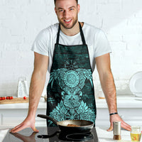 Valknut Ravens and Vegvisir Helm of Awe Apron Viking Nordic Celtic Knotwork Turquoise Runic Art