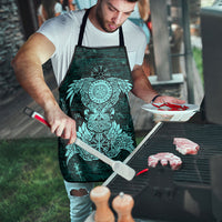 Valknut Ravens and Vegvisir Helm of Awe Apron Viking Nordic Celtic Knotwork Turquoise Runic Art