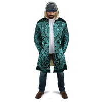 Valknut Ravens and Vegvisir Helm of Awe Cloak Viking Nordic Celtic Knotwork Turquoise Runic Art