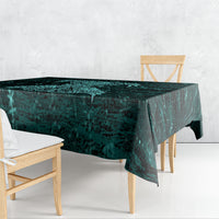 Valknut Ravens and Vegvisir Helm of Awe Tablecloth Viking Nordic Celtic Knotwork Turquoise Runic Art