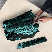 Valknut Ravens and Vegvisir Helm of Awe Umbrella Viking Nordic Celtic Knotwork Turquoise Runic Art