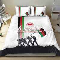 Malawi Independence Day Bedding Set Patriotic Flag Design Soldier Silhouette