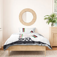 Malawi Independence Day Bedding Set Patriotic Flag Design Soldier Silhouette