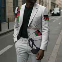 Malawi Independence Day Blazer Patriotic Flag Design Soldier Silhouette
