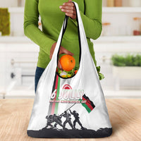 Malawi Independence Day Grocery Bag Patriotic Flag Design Soldier Silhouette