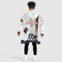 Malawi Independence Day Kid Wearable Blanket Hoodie Patriotic Flag Design Soldier Silhouette