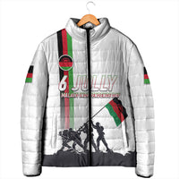 Malawi Independence Day Padded Jacket Patriotic Flag Design Soldier Silhouette