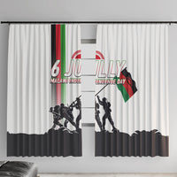 Malawi Independence Day Window Curtain Patriotic Flag Design Soldier Silhouette