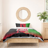 Malawi Independence Day 6 July Bedding Set Malawian Flag Grunge Soldier