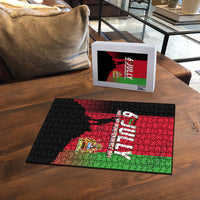 Malawi Independence Day 6 July Puzzle Malawian Flag Grunge Soldier