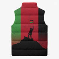 Malawi Independence Day 6 July Sleeveless Puffer Jacket Malawian Flag Grunge Soldier