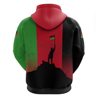 Malawi Independence Day 6 July Zip Hoodie Malawian Flag Grunge Soldier