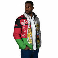 Malawi Independence Day 6 July Padded Jacket Malawian Coat Of Arms Flag Ribbon