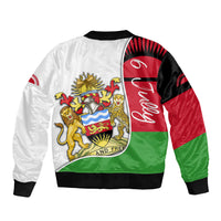 Malawi Independence Day 6 July Sleeve Zip Bomber Jacket Malawian Coat Of Arms Flag Ribbon