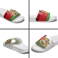 Malawi Independence Day 6 July Slide Sandals Malawian Coat Of Arms Flag Ribbon