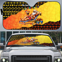Tropical Christmas In July Santa Claus Auto Sun Shade Festive Hawaiian With Beach Reindeer Sleigh