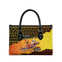 Tropical Christmas In July Santa Claus Leather Bag Festive Hawaiian With Beach Reindeer Sleigh