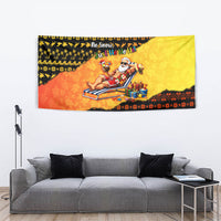 Tropical Christmas In July Santa Claus Tapestry Festive Hawaiian With Beach Reindeer Sleigh