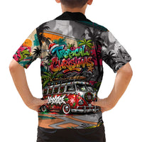Tropical Christmas In July Candy Cane Surf Hawaiian Shirt Vibrant Street Art Beach Graffiti Graphic