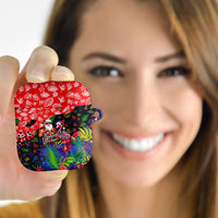 Christmas In July Flamingo AirPods Case Magic Santa Claus Festive Tropical Hawaiian Beach Birds