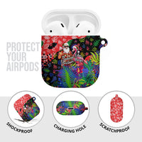 Christmas In July Flamingo AirPods Case Magic Santa Claus Festive Tropical Hawaiian Beach Birds