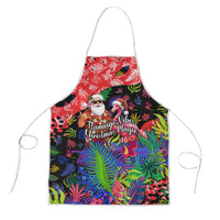 Christmas In July Flamingo Apron Magic Santa Claus Festive Tropical Hawaiian Beach Birds