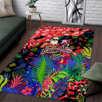 Christmas In July Flamingo Area Rug Magic Santa Claus Festive Tropical Hawaiian Beach Birds