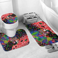Christmas In July Flamingo Bathroom Set Magic Santa Claus Festive Tropical Hawaiian Beach Birds