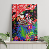 Christmas In July Flamingo Canvas Wall Art Magic Santa Claus Festive Tropical Hawaiian Beach Birds